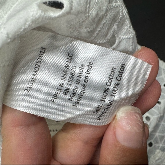 Veronica Beard Jie Eyelet and Lace Top in White - Picture 8 of 10